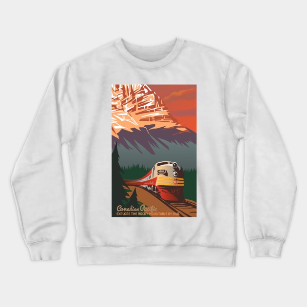 Retro Train Travel Crewneck Sweatshirt by SFDesignstudio